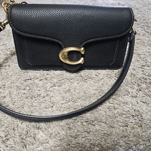 Coach Tabby 20 Black Pebbled Leather W/ Gold Accents